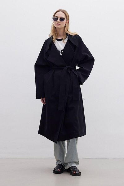 Manuka TRENCH OVERSIZE GULER LAT NEGRU