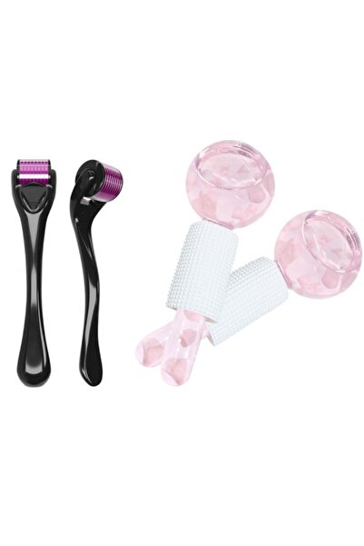 Genel Markalar Titanyum Uçlu 540 İğneli Derma Roller 1 Mm Ve Ice Globes Buz K...