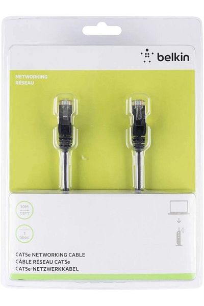 Belkin A3L981BT10MBKHS 10 M Cat 6 Snagless RJ-45 (M) to RJ-45 (M) Patch Cable, HDMI