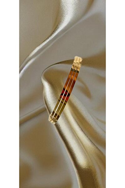 ELMATOLYE سوار Ajda من الفولاذ المقاوم للتشويه - مجموعة مكونة من 3 أساور مطابقة، هدية ذهبية اللون