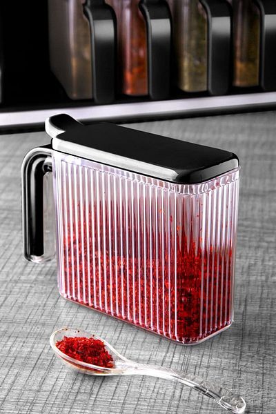 AGR Concept 12-Piece Spice Stand with Handles - Set with Adhesive Lid and Spoon