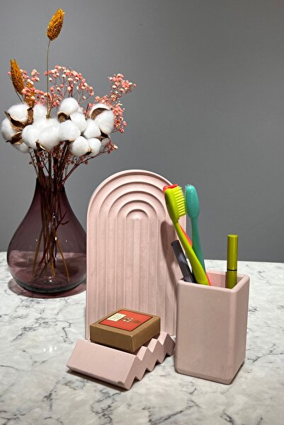 betonmall Σαπουνοθήκη από σκυρόδεμα της σειράς Pastel με οργανωτή