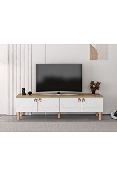Minar Lotus Tv Ünitesi - Beyaz/Artisan