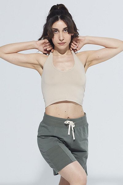 Comm-Ci Tricotat Crop Body - Lotus Nude, Gât Halter