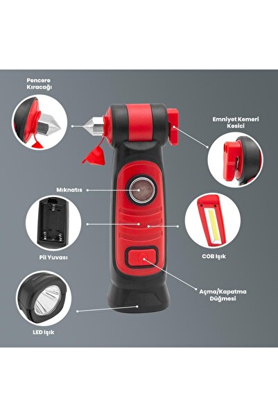 gaman Cam Kırıcı ,Emniyet Kemeri Kesici El Feneri Çok Fonksiyonlu Acil Durum ...
