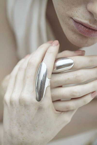 PSGT Ayarlanabilir Yüzük Minimalist Yeni Trendy Tasarım Bombeli Oval Plaka Yü...