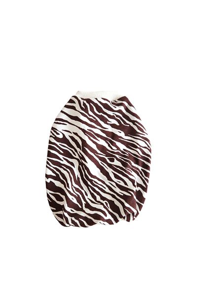 atelyu cat dog clothes coffee tone zebra pattern tshirt