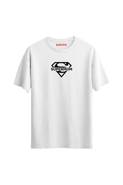 Açık Garaj Unisex SUPER MOM Printed Regular T-shirt - Special for Mothers