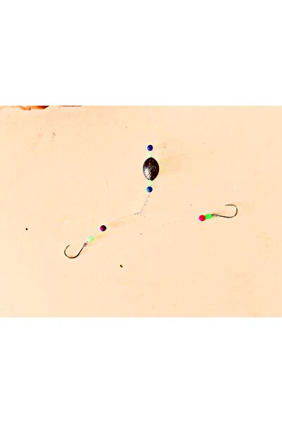 Fudo Hazır Glowlu 20 gram Kurşunlu Yılan Dili Olta Iğnesi Takımı 2 Numara