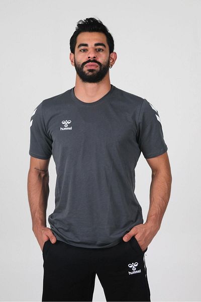 hummel Βαμβακερό μπλουζάκι Armin Anthracite Crew Neck