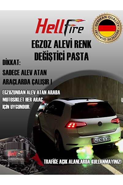 hellfireeu HellFire Egzoz Alevi Renk Değiştirici Pasta (Yeşil) (ALEV OLMAYAN ARAÇLARDA ÇALIŞMAZ)