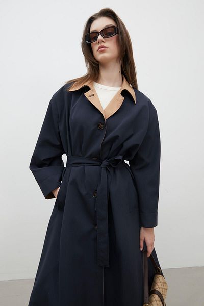 Manuka MILANO Navy Blue Oversize Trench