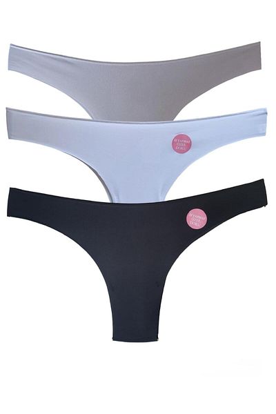 Miss Blue Moon Laser Cut Seamless Brazilian 3-Piece Non-Marking Set - 2350