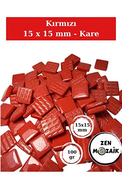 Zen Mozaik Sanatsal Mozaik Çalışmalarınız için 15x15 mm - Kare Cam Mozaik Taş...