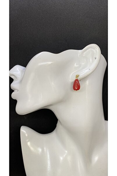 Porsuk Alternatif El yapımı pirinç klpsli cam boncuk kadın küpe