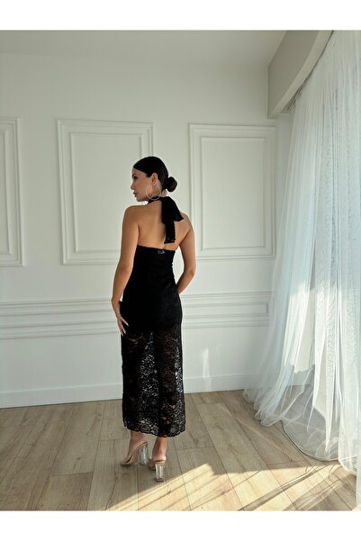 Bettnes ELİZABETH SİYAH GÜPÜRLÜ ELBİSE