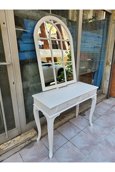 Evim Hizmet 120 Cm Beyaz Dresuar Konsol & Ayna Takımı - Adrese Güvenli Teslimat