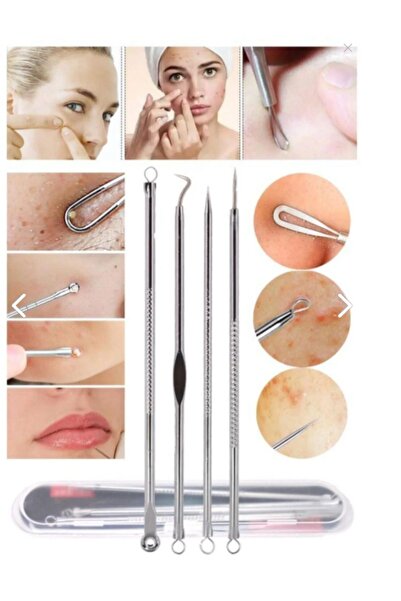 Kadi Cosmetics Akne-siyah Nokta Temizleyici 4'lü Set Paslanmaz Çelik Komedon