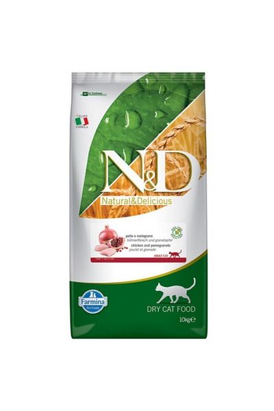 N&D 10KgAdult Cat Dry Food -PrimeGrain Free, Chicken and Pomegranate