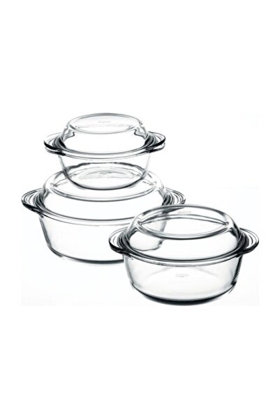 Paşabahçe مجموعة دائرية من زجاجيو مكونة من 3 هرمات بيركس