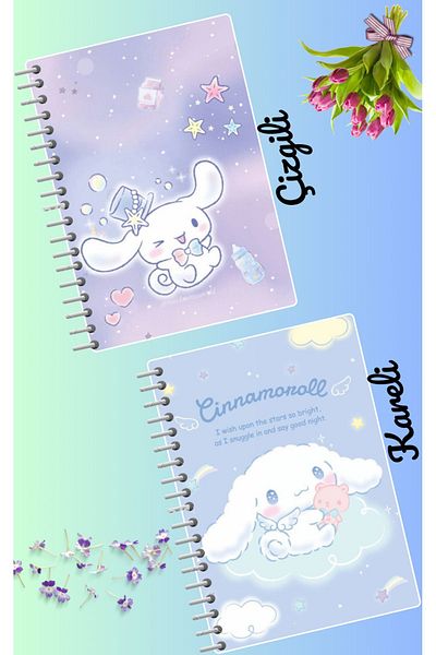 animeandyourworld Cinnamaroll notebook set 2 pcs A4 size 21*30 lined + checked 60 syf