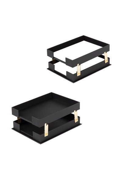 Makroofis 10 Piece Black Liya Desk Set