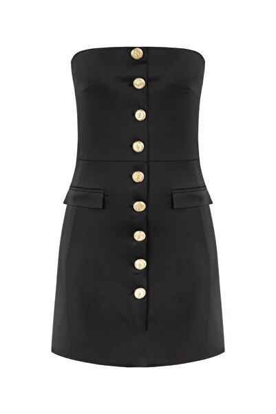 SEIZE THE DAY DEA KADIN STRAPLEZ SATEN ELBISE