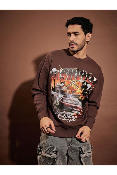 Mascln Sassafras By Styli Nashville Graphic Print Oversized Sweatshirt