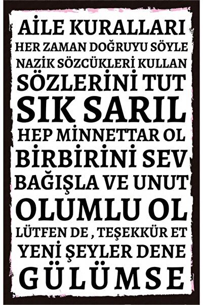 Genel Markalar Duvar Yazısı Temalı Yazılı Ahşap Poster