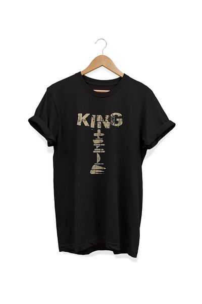 remonz Βαμβακερό μπλουζάκι με στάμπα σειράς Chess - Crew Neck, Large Size