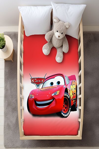 dekomingo طقم غطاء لحاف أطفال أرضية حمراء 100x150 - مع سرير سيارة (بدون ملاءة)