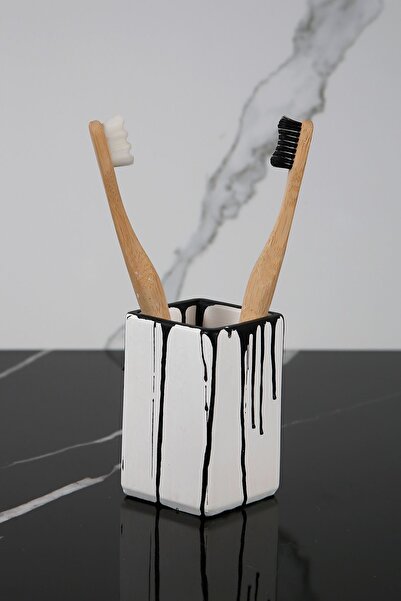 betonmall Set de baie din beton, 4 piese, suport pentru periuță de dinți, suport pentru lumânări, tavă pentru tămâie