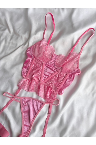 EDLİNGERİE Pink Benoit Leg Accessory Garter Set