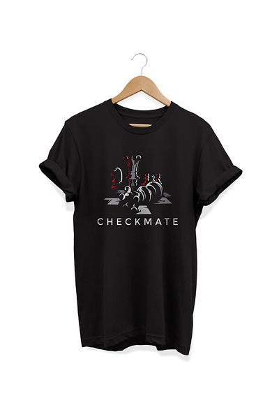 remonz Βαμβακερό μπλουζάκι με στάμπα σειράς Chess - Crew Neck, Large Size