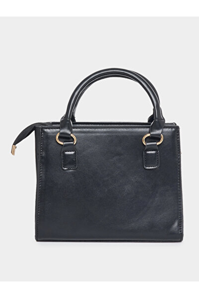 Styli Croc Textured Square Handbag with Pouch