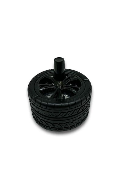 Atomic Black Push-To-Turn Metal Ashtray Rim - 10cm Rubber Design