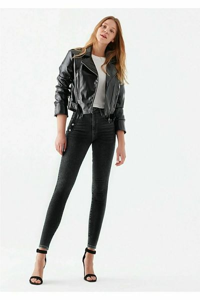 Livik Alice Non-Fading Black Skinny Jeans Shows Slimming Jeans