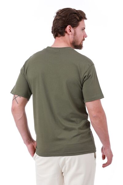 WERRONİ Men's Oversize Printed Khaki T-Shirt