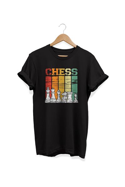 remonz Βαμβακερό μπλουζάκι με στάμπα σειράς Chess - Crew Neck, Large Size