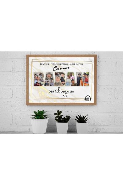 Minialbüm Babaya Özel Ahşap Çerçeve– Babalar Günü Hediyesi, Babaya Doğum Günü Hediyesi, Fotoğraflı Hediye