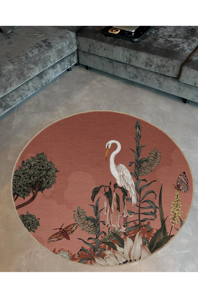 Rugs Modern Halı سجادة ميرا دائرية مزخرفة بتفاصيل اللقلق mirayuvarlak5338