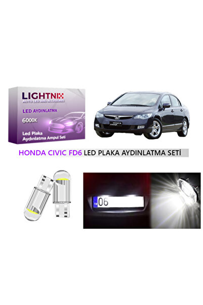 LIGHTNIX Honda Civic FD6 T10 W5W LED Plaka Lambası Ampulü - Yüksek Parlaklık ...