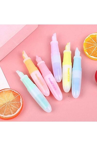 gaman Tf-159 Mini Pastel Colored Highlighter Set of 6 - Stylish Designed