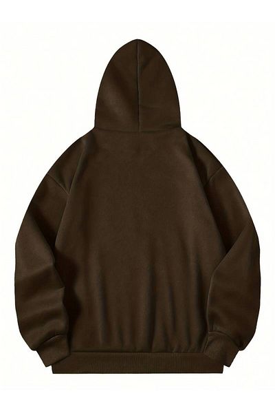 AMMA Unisex Oversize Χειμερινό φούτερ με κουκούλα - Φτερό με στάμπα, 3 κλωστές