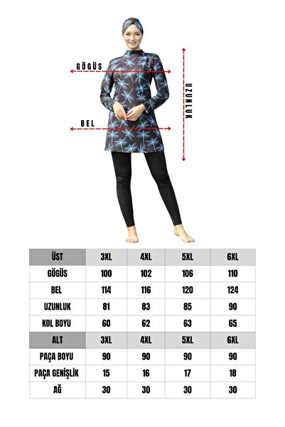 DONEX DNX1245 Large Size Full Covered Padded Lycra Hijab Swimsuit