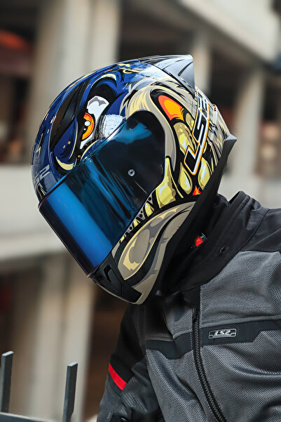 LS2 RAPID 2 RACE SPOX MAVİ-GRİ KASK