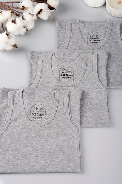 PİNUPTEX Set of 3 100% Cotton Children's Tank Top