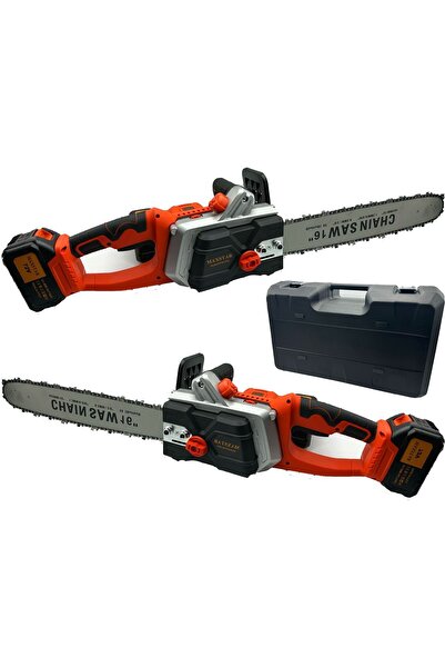 MOONSHOP Japan Teknoloji Güçlü Çift Akülü Şarjlı Testere Ağaç Odun Dal Kesme ...