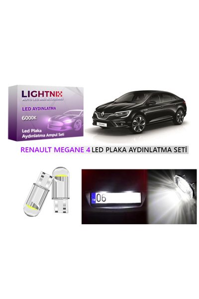 LIGHTNIX Renault Megane 4 T10 W5W LED Plaka Lambası Ampulü - Yüksek Parlaklık...