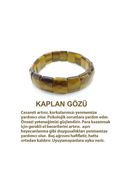 OSMANLI DOĞAL TAŞ Sertifikalı Kaplan Gözü Doğal Taş Bileklik